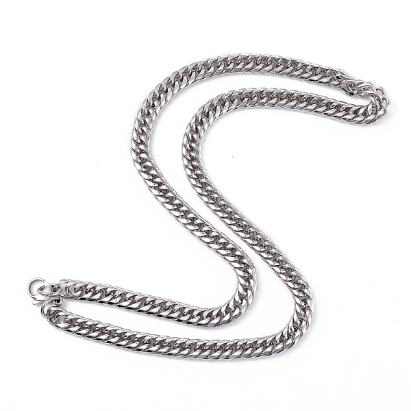 

PandaHall Men's 304 Stainless Steel Diamond Cut Cuban Link Chain Necklaces, with Lobster Claw Clasps, Stainless Steel Color, 23.81 inch...
