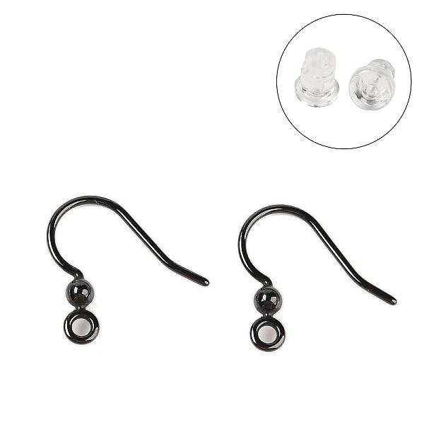 Crochets de boucles d'oreilles en céramique de zircone biocéramique hypoallergénique-image-EJEW-C111-09F-fr
