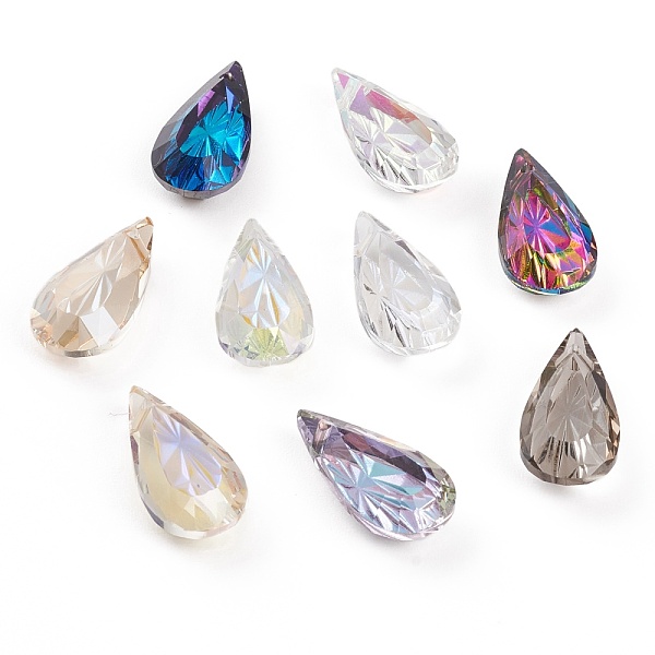 

PandaHall Embossed Glass Rhinestone Pendants, Teardrop, Faceted, Mixed Color, 20x10x5.5mm, Hole: 1.5mm Glass Teardrop Multicolor