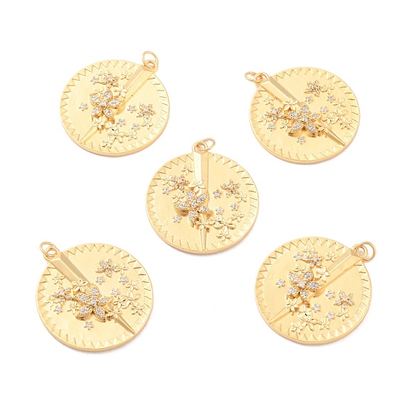 

PandaHall Eco-Friendly Brass Micro Pave Cubic Zirconia Pendants, Long-Lasting Plated, Lead Free & Cadmium Free & Nickel Free, Real 18K Gold...