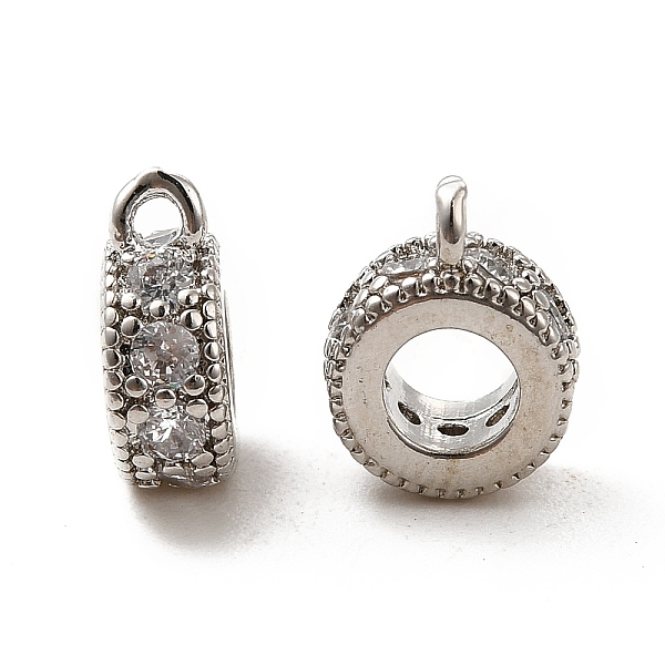 

PandaHall Rack Plating Brass Micro Pave Cubic Zirconia Tube Bails, Loop Bails, Cadmium Free & Lead Free, Platinum, 9.5x7.5x3.5mm, Hole...
