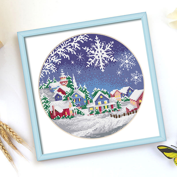 DIY-Sticksets Mit Schneeflocken- Und Hausmustern Für Weihnachten