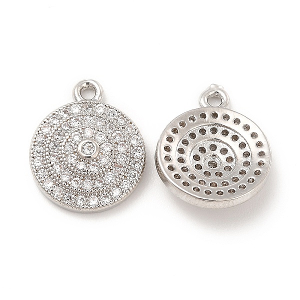 

PandaHall Brass Micro Pave Clear Cubic Zirconia Pendants, Flat Round Charms, Platinum, 16.5x13x3.5mm, Hole: 1.4mm Brass+Cubic Zirconia Flat...
