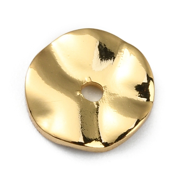 

PandaHall Brass Spacer Beads, Wavy Disc, Golden, 8x1.5mm, Hole: 1.2mm Brass Disc