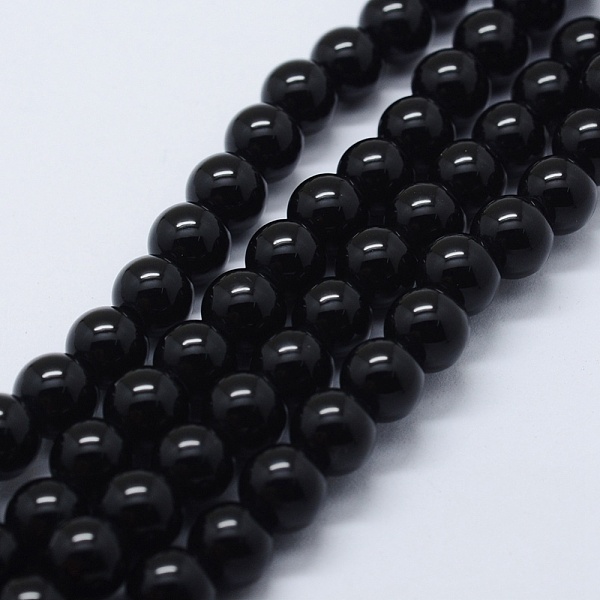 

PandaHall Natural Black Onyx Beads Strands, Dyed & Heated, Round, 12mm, Hole: 1.5mm, about 32pcs/strand, 14.37 inch(36.5cm) Black Onyx Round