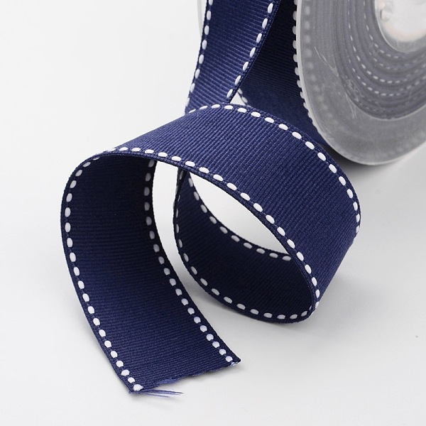 

PandaHall Grosgrain Polyester Ribbons for Gift Packings, Midnight Blue, 1 inch(25mm), about 100yards/roll(91.44m/roll) Polyester None Blue