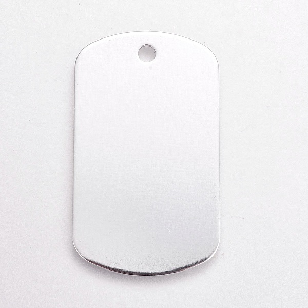 

PandaHall Aluminium Big Pendants, Pet Tag, Stamping Blank Tag, Rectangle, Silver Color Plated, 50x29x1mm, Hole: 3.5mm Aluminum Rectangle...