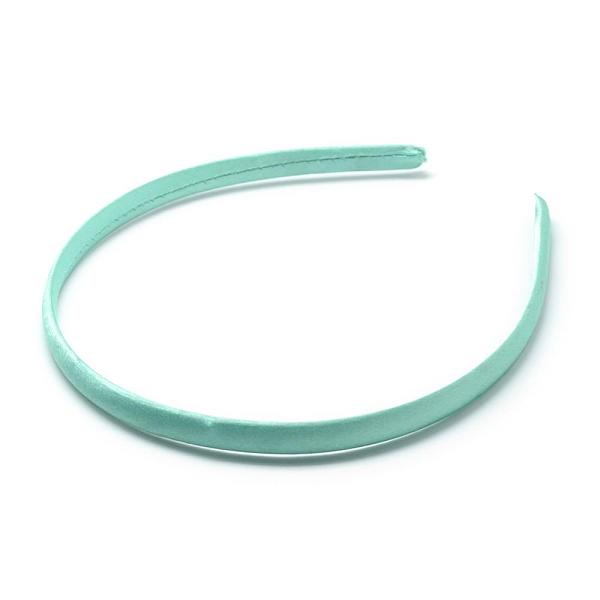 

PandaHall Plain Plastic Hair Band Findings, No Teeth, Covered with Cloth, Aquamarine, 120mm, 9.5mm Plastic Green