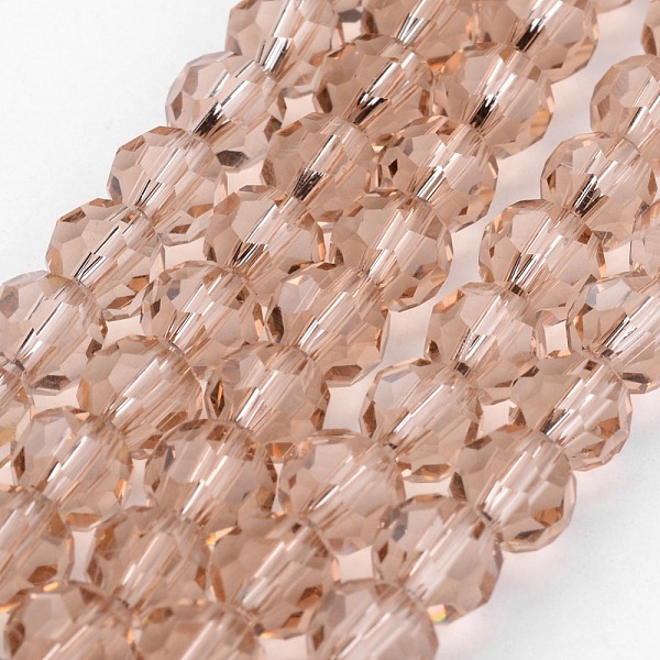 

PandaHall Transparent Glass Bead Strands, Imitate Austrian Crystal, Faceted(32 Facets), Round, Moccasin, 6mm, Hole: 1mm, about..., Orange