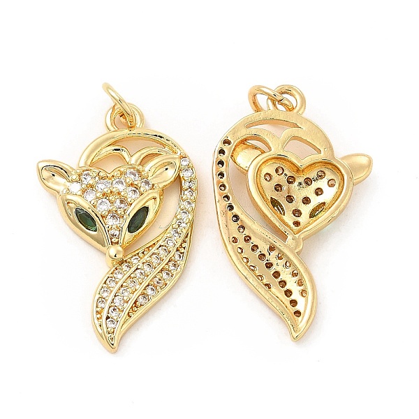 

PandaHall Brass Micro Pave Cubic Zirconia Pendants, with Jump Ring, Fox Charm, Golden, Clear, 25x15x3.5mm, Hole: 3mm Brass+Cubic Zirconia...
