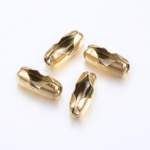 

PandaHall Ion Plating(IP) 304 Stainless Steel Ball Chain Connectors, Golden, 10x4mm, Hole: 2mm, Fit for 3mm ball chain 304 Stainless Steel