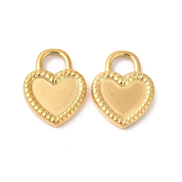 

PandaHall Ion Plating(IP) 304 Stainless Steel Pendants, Heart Charms, Real 18K Gold Plated, 18x14x3mm, Hole: 4.5x5mm 304 Stainless Steel...