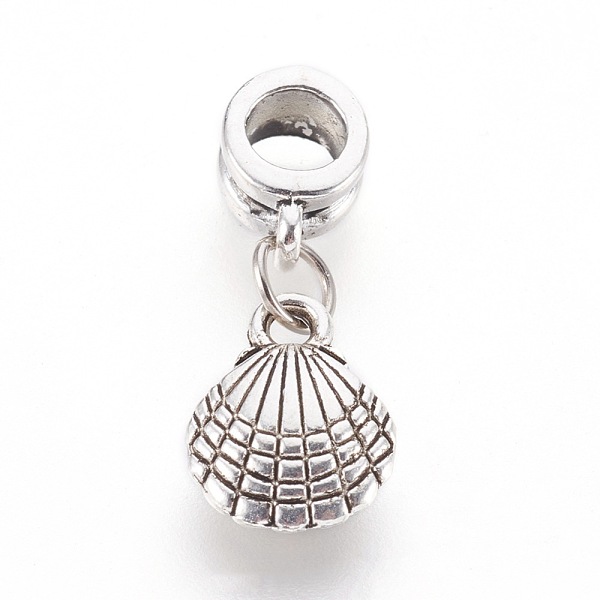 

PandaHall Alloy European Dangle Charms, Large Hole Pendants, with Iron Ring, Shell, Antique Silver, 25.5mm, Hole: 5mm, 13x10x3mm Alloy Shell...