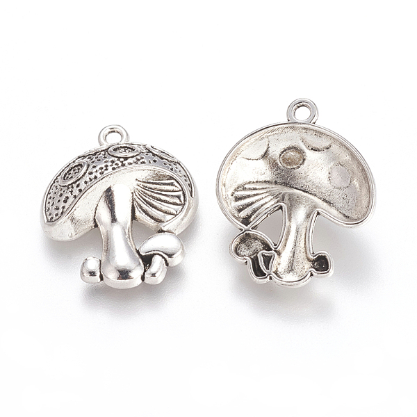 

PandaHall Tibetan Style Alloy Pendants, Lead Free and Cadmium Free, Mushroom, Antique Silver, 22.5x19x5.4mm, Hole: 2mm Alloy Mushroom