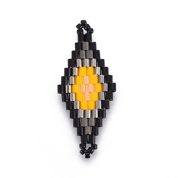 

PandaHall MIYUKI & TOHO Handmade Japanese Seed Beads Links, Loom Pattern, Rhombus, Colorful, 31.4~33x12.7~13.4x1.6~1.7mm, Hole: 1~1.4mm...