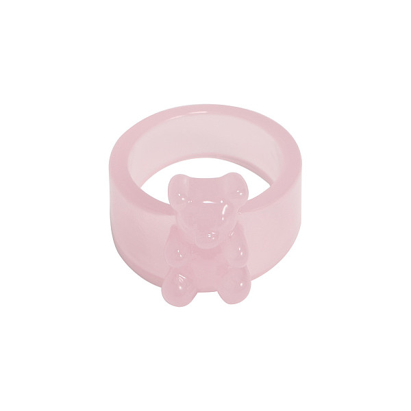 

PandaHall Resin Plain Band Rings, Misty Rose, Inner Diameter: 17mm Resin Bear