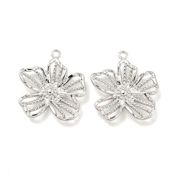 

PandaHall 304 Stainless Steel Pendants, Flower Charms, Stainless Steel Color, 17.5x16x2.8mm, Hole: 1.2mm 304 Stainless Steel Flower