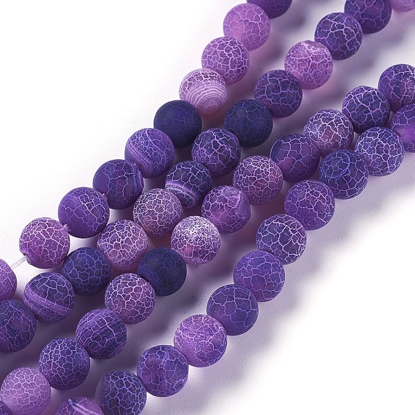 

PandaHall Natural Weathered Agate Beads Strands, Dyed & Heated, Round, Purple, 8mm, Hole: 1.2mm, about 48pcs/strand, 14.37 inch Weathered...