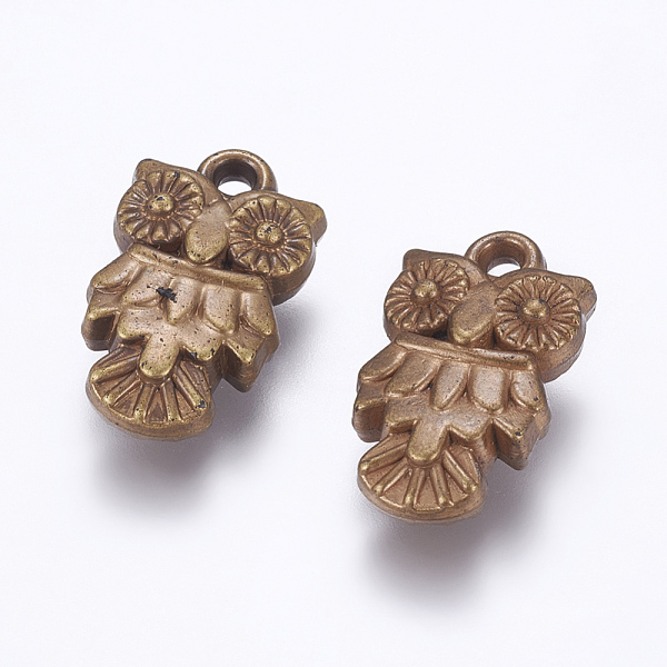 

PandaHall CCB Plastic Pendants, Owl, Antique Bronze, 19~19.5x11x5mm, Hole: 2mm Plastic Owl