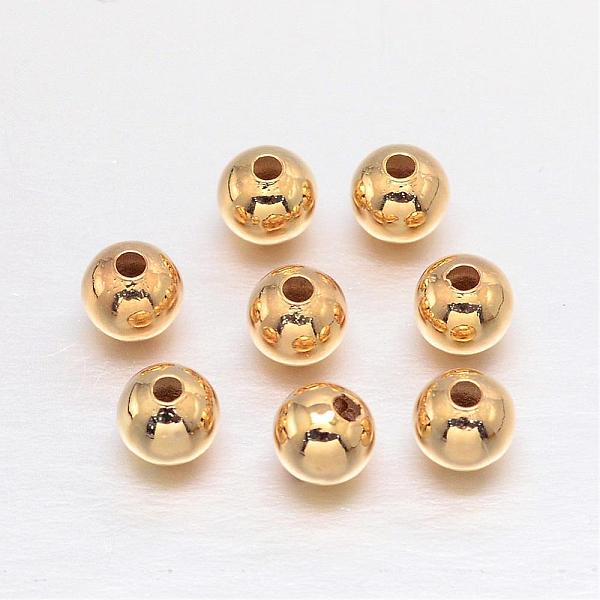 

PandaHall Brass Round Spacer Beads, Lead Free & Cadmium Free & Nickel Free, Real 18K Gold Plated, 4mm, Hole: 1.5mm, about 600pcs/50g Brass...