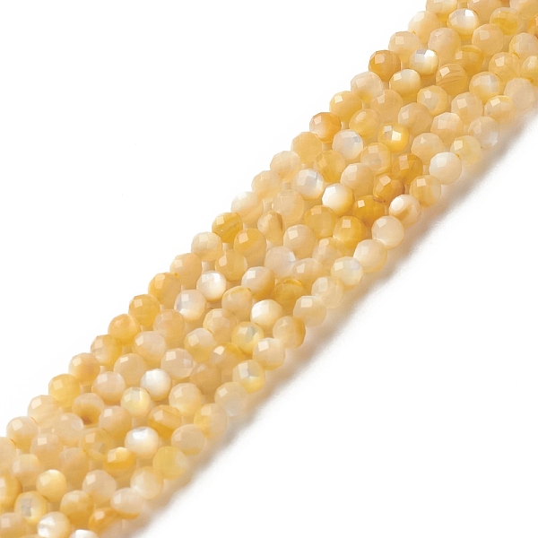 

PandaHall Natural Golden Yellow Shell Beads Strands, Faceted, Round, 2mm, Hole: 0.6mm, about 165pcs/strand, 15.55 inch(39.5cm) Yellow Shell...