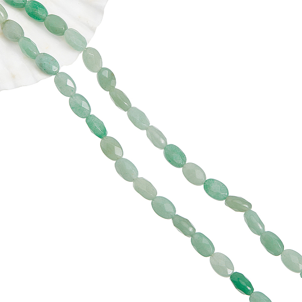 

PandaHall 2 Strands Natural Green Aventurine Beads Strands, Faceted, Oval, 12x8x5~6mm, Hole: 1mm, about 17pcs/strand, 7.80''(19.81cm) Green...