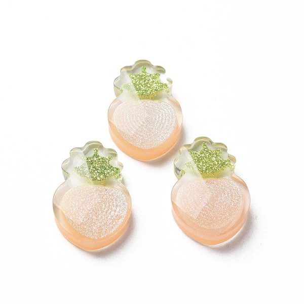 

PandaHall Transparent Epoxy Resin Cabochons, with Glitter Powder, Carrot, Blanched Almond, 25x16x6mm Epoxy Resin Vegetables