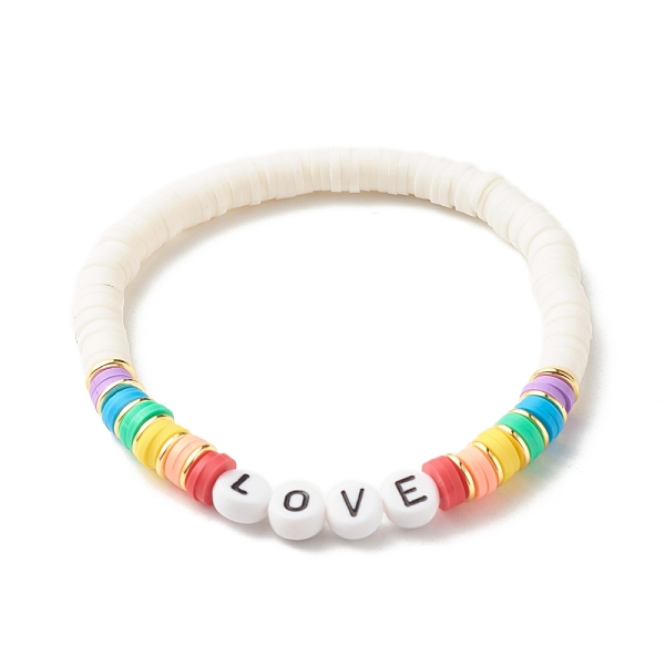 

PandaHall Love Energy Power Stretch Bracelet for Teen Girl Women, Acrylic & Handmade Polymer Clay & Synthetic Hematite Beads Bracelet...