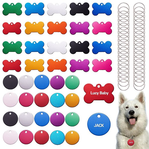 

PandaHall DIY Stamping Blank Pendant Keychain Making Kit, Including Bone and Flat Round Aluminium Pendants, Iron Spilt Key Rings, Mixed..., Multicolor