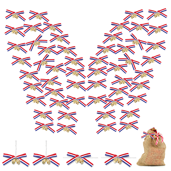 

PandaHall CHGCRAFT 30Pcs Polyester Bowknots, with Bell and Iron Twist Wire, for Independence Day, Red, 59~62x76~86x19~20mm Polyester Bowknot...