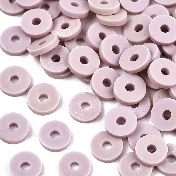 PandaHall Handmade Polymer Clay Beads, for DIY Jewelry Crafts Supplies, Disc/Flat Round, Heishi Beads, Thistle, 8x1mm, Hole: 2mm, about...