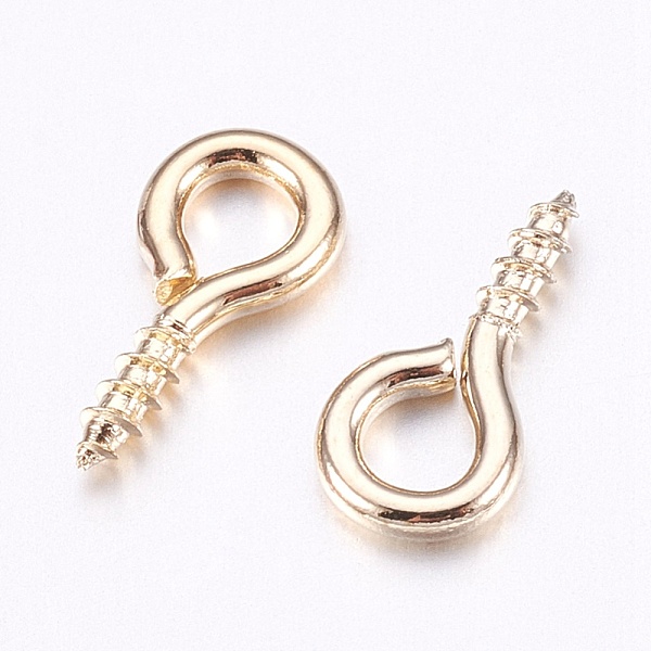 

PandaHall Iron Screw Eye Pin Peg Bails, For Half Drilled Beads, Light Gold, 10x5x1.5mm, Hole: 2mm Iron