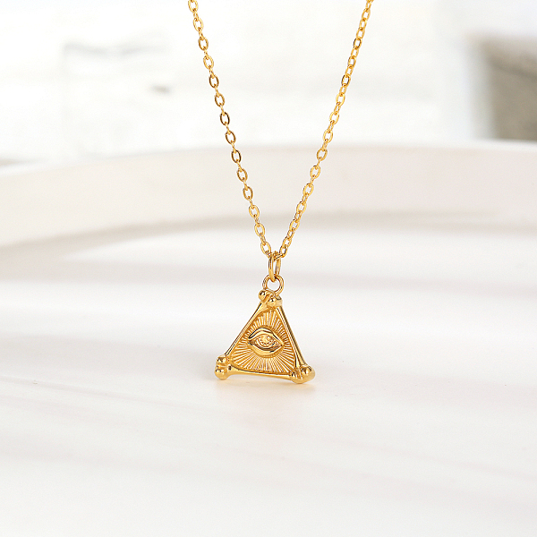 

PandaHall Elegant Stainless Steel Triangle Pendant Necklace for Women's Daily Wear Stainless Steel