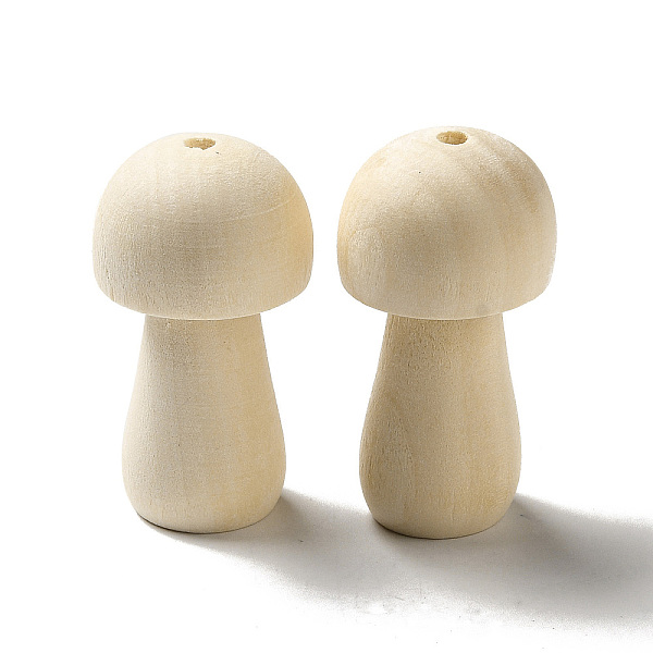 

PandaHall Natural Wood Beads, Undyed, Mushroom Bead, PapayaWhip, 46.5x24.5~25x24.5~25mm, Hole: 4mm Wood Mushroom Orange