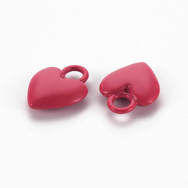 

PandaHall Spray Painted Alloy Charms, Cadmium Free & Lead Free, Heart, Cerise, 14.5x11x4mm, Hole: 3mm Alloy Heart Red
