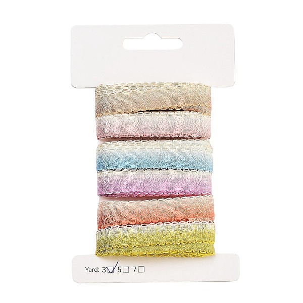 

PandaHall 18 Yards 6 Colors Polyester & Polycotton Picot Edged Ribbons Sets, for Bowknot Making, Gift Wrapping, Mixed Color, 1/2 inch(12mm)..., Multicolor