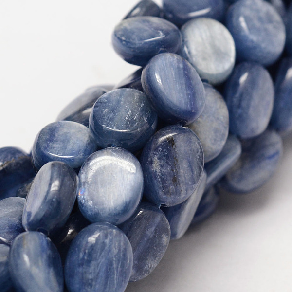 

PandaHall Oval Natural Kyanite/Cyanite/Disthene Bead Strands, 10x8x4mm, Hole: 1mm, about 41pcs/strand, 15.7 inch Kyanite Oval
