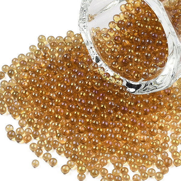 

PandaHall DIY 3D Nail Art Decoration Mini Glass Beads, Tiny Caviar Nail Beads, AB Color Plated, Round, Camel, 3.5mm, about 450g/bag Glass..., Brown