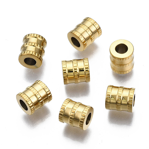 

PandaHall 316 Surgical Stainless Steel Beads, Column, Real 14K Gold Plated, 6.5x6mm, Hole: 3mm 316 Surgical Stainless Steel Column