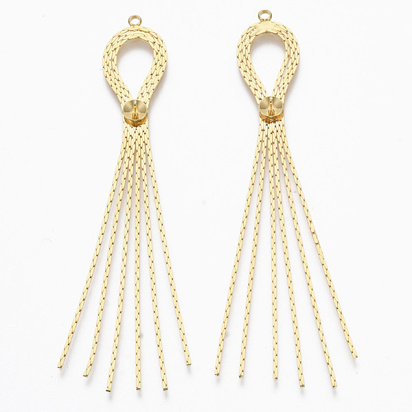 

PandaHall Brass Peg Bails Tassels Big Pendants, for Half Drilled Beads, Nickel Free, Real 18K Gold Plated, 82x13x4.5mm, Hole: 1.8mm, Pin...