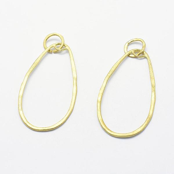 

PandaHall Brass Pendants, Lead Free & Cadmium Free & Nickel Free, Oval, Raw(Unplated), 46x25x1mm, Hole: 7mm Brass Oval
