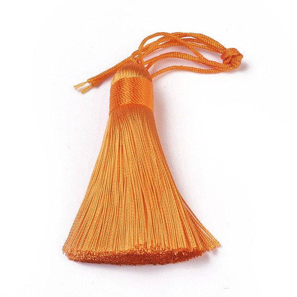 

PandaHall Polyester Tassel Big Pendants, Ice Silk Tassel, Orange, 50~57x12mm Polyester Orange