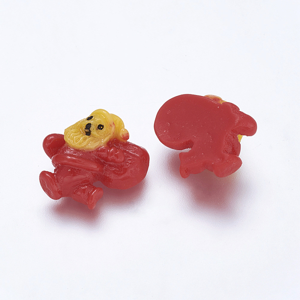

PandaHall Colorful Resin Cabochons, Christmas Style, Santa Claus , Crimson, Size: about 12mm long, 13mm wide, 6mm thick Resin Human Pink