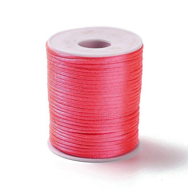 

PandaHall 45M Polyester Cord, Satin Rattail Cord, for DIY Chinese Knot Making, Deep Pink, 1.5mm, about 49.21 Yards(45m)/pc Polyester