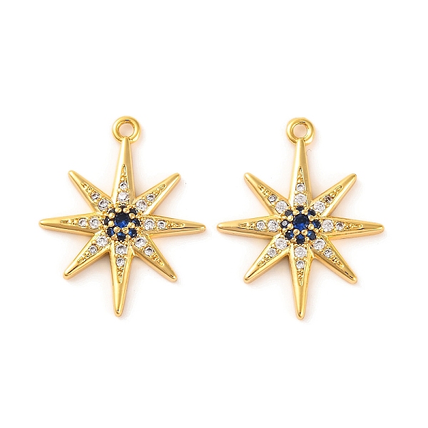 Brass Micro Pave Clear Cubic Zirconia Pendants