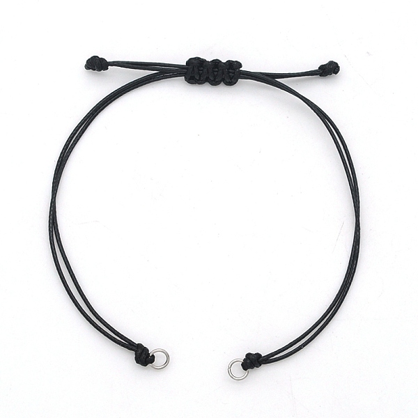 

PandaHall Braided Waxed Cord for DIY Bracelet Making, with 304 Stainless Steel Loop, Stainless Steel Color, Single Length: about 13~14cm..., Black