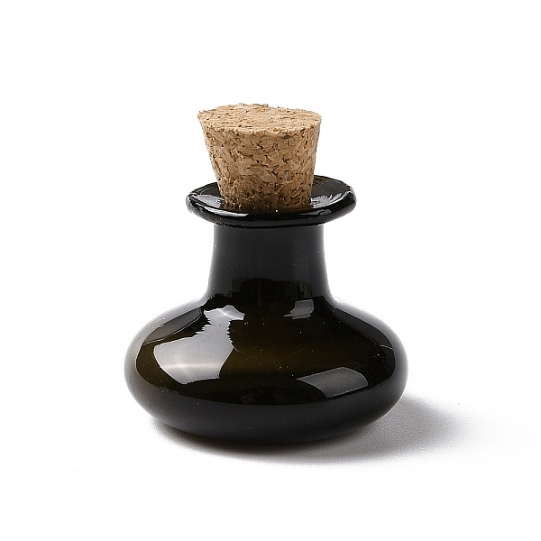 

PandaHall Miniature Glass Bottles, with Cork Stoppers, Empty Wishing Bottles, for Dollhouse Accessories, Jewelry Making, Black, 20.5x22mm...
