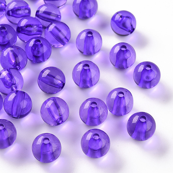 

PandaHall Transparent Acrylic Beads, Round, Blue Violet, 12x11mm, Hole: 2.5mm, about 566pcs/500g Acrylic Round