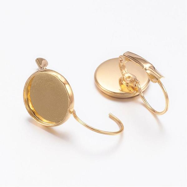 

PandaHall Brass Leverback Earring Findings, Lead Free and Cadmium Free, Golden, Size: about 14mm wide, 25mm long, 12mm inner diameter Brass