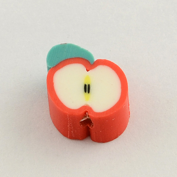 

PandaHall Handmade Polymer Clay Beads, Apple, Red, 9x10x4mm, Hole: 1.5mm Polymer Clay Fruit Red